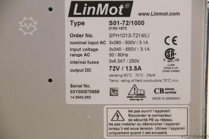 Schaltnetzteil Power Supply LinMot S01-72/1000