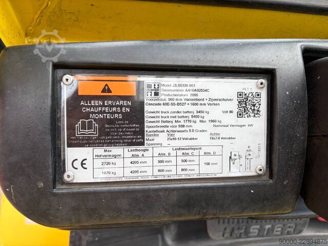 Forklift Hyster J 3.00 XM 3000kg Electric forklift