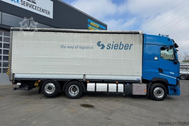 Flatbed truck with tarp RENAULT T520 6x2