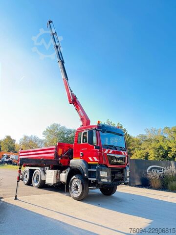 Dreiseitenkipper LKW MAN TGS 28.440 6x4-4 ALLRAD KRAN 16m KIPPER
