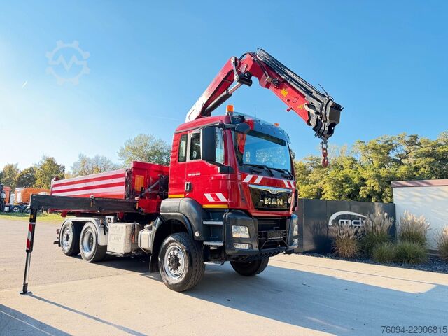 Dreiseitenkipper LKW MAN TGS 28.440 6x4-4 ALLRAD KRAN 16m KIPPER