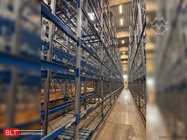 Heavy-duty rack, industrial shelving, high-bay rack SSI Schäfer PR600 – 14,10 lfm, Höhe 4,9m Boden + 2 Ebenen | Fachlast bis 3500 kg