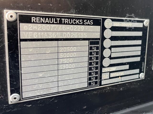 Standard tractor Renault T480   vin: VF611A361LD026135 RETARDER, EURO 6D...