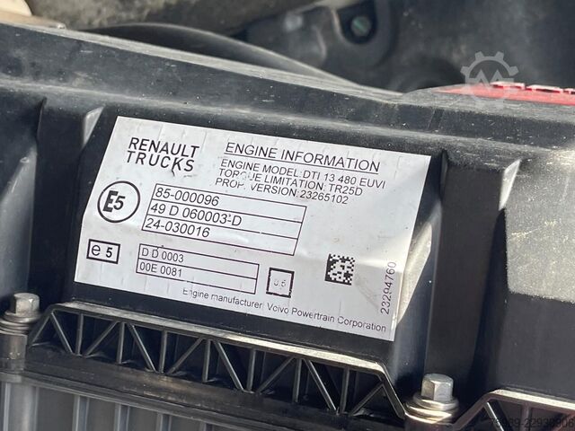 Standard tractor Renault T480   vin: VF611A361LD026135 RETARDER, EURO 6D...