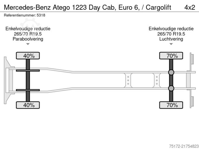 Suitcase Mercedes-Benz Atego 1223 Day Cab, Euro 6, / Cargolift