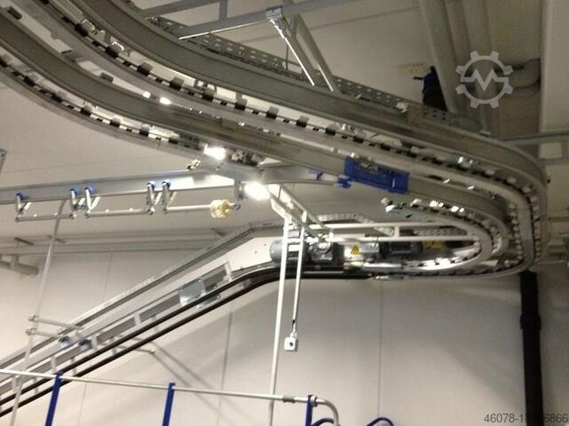 Overhead conveyor linear transport Hanging goods Schönenberger OMNIFLO 3340 mm