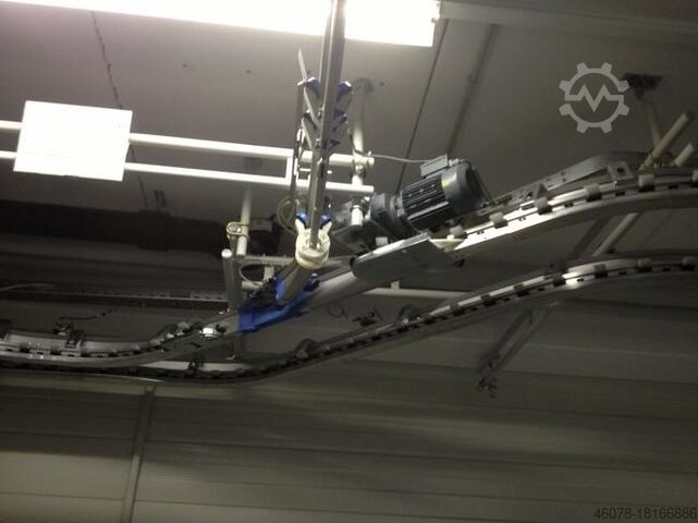 Overhead conveyor linear transport Hanging goods Schönenberger OMNIFLO 4000mm