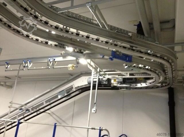 Overhead conveyor linear transport Hanging goods Schönenberger OMNIFLO 4570 mm