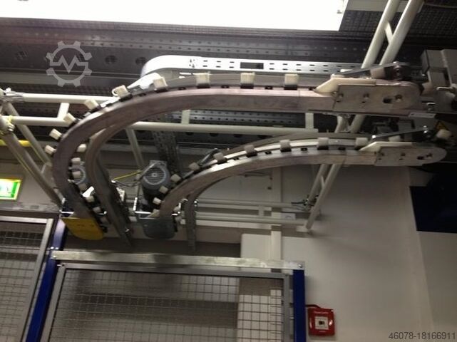 Overhead conveyor linear transport Hanging goods Schönenberger OMNIFLO 4870 mm