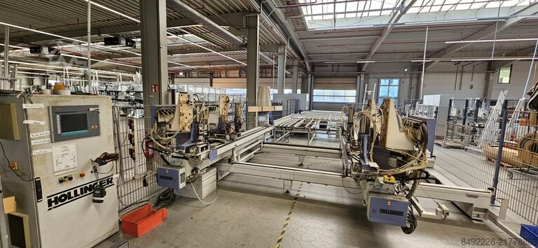 8-head welding line for PVC front doors Rotox und Hollinger Eckenputzautomat EPA + WTS