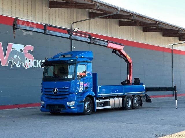 Flatbed truck MERCEDES-BENZ Actros 2551 6x2 LL/PALFINGER/MIRRORCAM/ACC/AEBS/