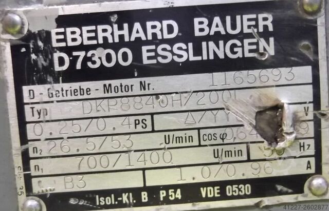 Gear motor 0.18/0.3 kW 26.5/53 rpm Bauer DKP8840H/200L