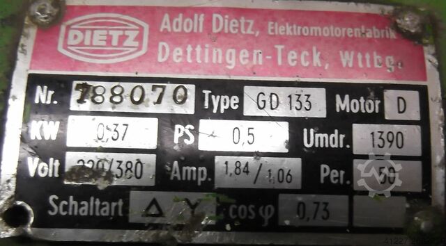 Getriebemotor 0,37 kW 66 U/min Dietz GD133