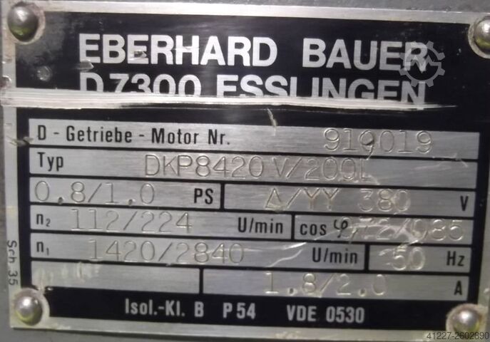 Geared motor 0.55/0.75 kW 112/224 rpm Bauer DKP8420V/200L
