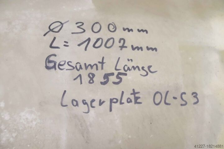 Transportrolle gummiert Edelstahl Edelstahl Ø 300 x 1007 mm