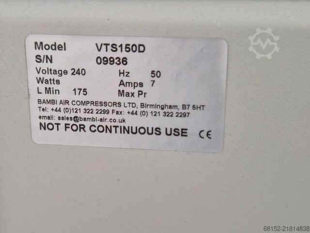 Bambi VTS 150D ölfreier Trockenluftkompressor Bambi VTS 150D