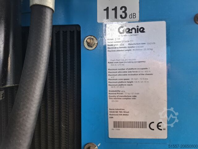 Telescopic work platform Genie Z 135 | 2008