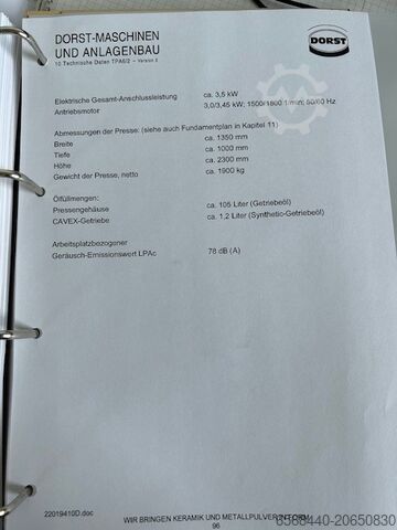 Hochleistungs-Pressautomat Dorst TPA 6/2