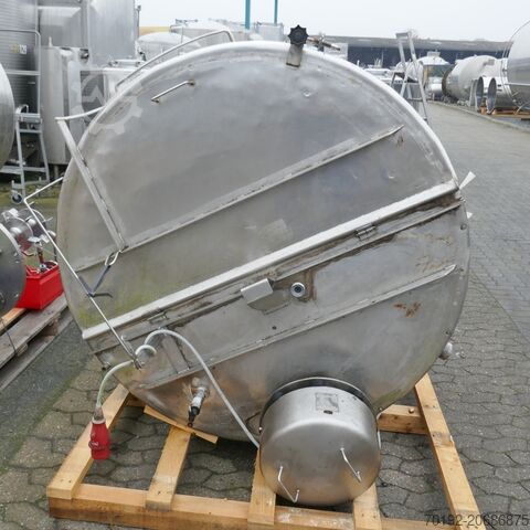 2300 Liter heiz-/kühlbarer Rührwerksbehälter aus V2A mit Propellerrührwerk B0073