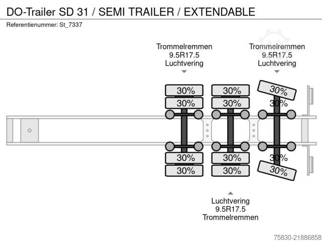 Tieflader DO-Trailer SD 31 / SEMI TRAILER / EXTENDABLE