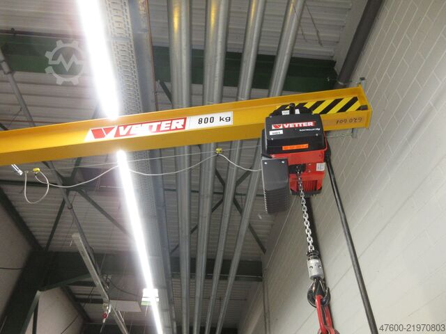 Pillar jib crane slewing crane chain hoist Vetter Kran Drehkran Hallenkran 800KG AS8-3.0 NL 800Kg 0,8t L 3m Kettenzug