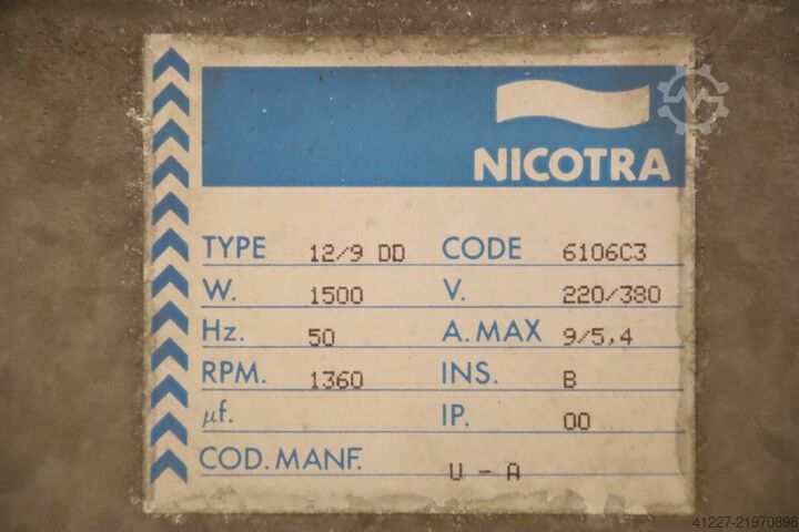 Extraction blower 1.5 kW 1360 rpm Nicotra Aertenica 12/9 DD  Lüfterrad Ø 225 x 240 mm