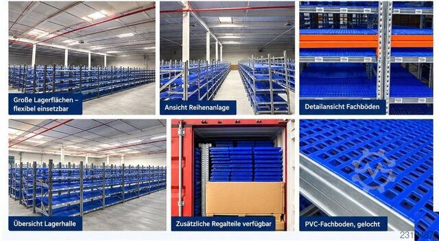 Metalsistem Super 1-2-3 boltless shelving unit, base and add-on bay, with 5 shelves  Super 1-2-3