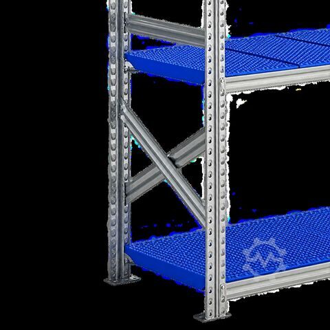 Metalsistem Super 1-2-3 boltless shelving unit, base and add-on bay, with 5 shelves  Super 1-2-3