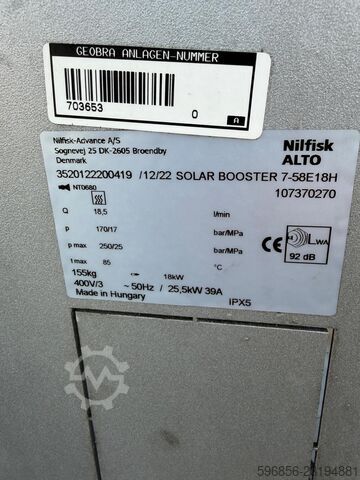 Hot water pressure washer Nilfisk ALTO SOLAR BOOSTER 7-58E18H, 170 bar, 400 V Nilfisk ALTO SOLAR BOOSTER 7-58E18H