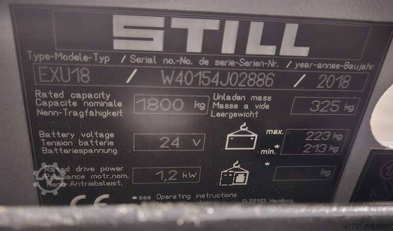 Elektro-Hubwagen Still EXU 18 Still EXU 18