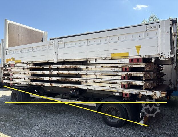 Wechselbrücke mit Pritsche Krone BDF 7,45m Baustoff Bordwand + Türen