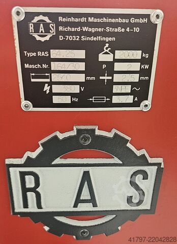 Swivel bending machine RAS 64.25 with controlled backstop RAS 64.25