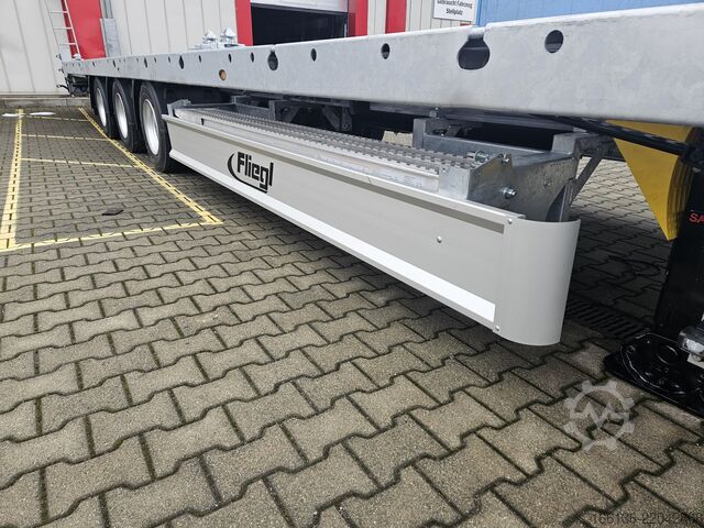 Open semitrailer Fliegl 3-Achs Plateau SDS 380 Spezial Mega-Z