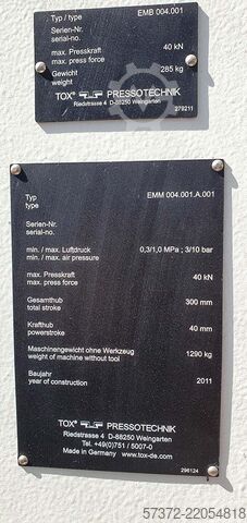 Einpressmaschine TOX Pressotechnik EMM 004.001.A.001