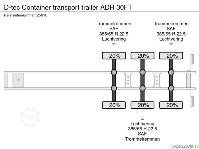 Container transportation D-tec Container transport trailer ADR 30FT