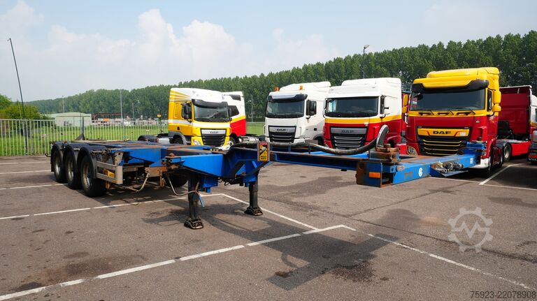 Container transportation Pacton 3 axle container chassis extendable trailer