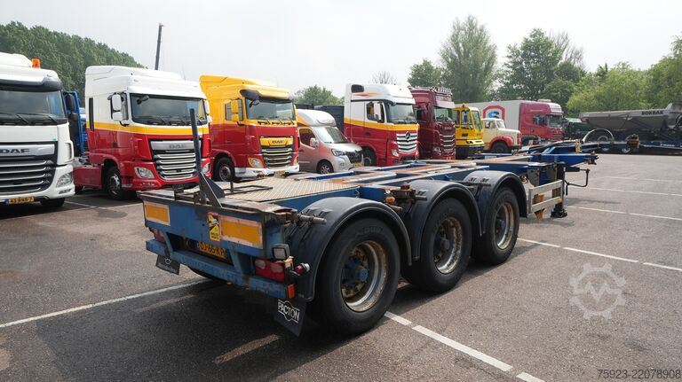 Container transportation Pacton 3 axle container chassis extendable trailer