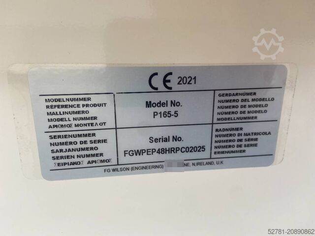 Generator set FG Wilson P165-5 - 165 kVA Genset - DPX-16010