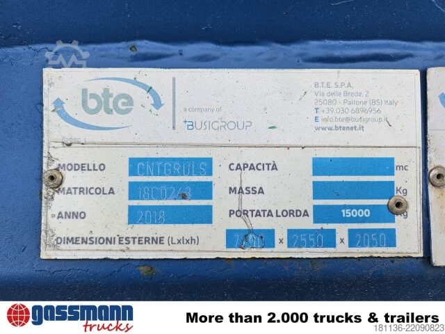 Roll-off container  BTE Abrollcontainer mit Kran Mec CL180.80.2Z