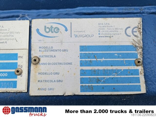 Roll-off container  BTE Abrollcontainer mit Kran Mec CL180.80.2Z