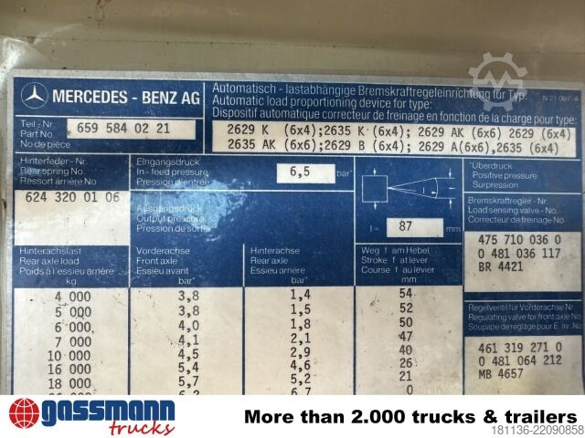 Kipper LKW Mercedes-Benz SK 2635K 6x4, V8, Dautel-Kipper, Wechselsystem