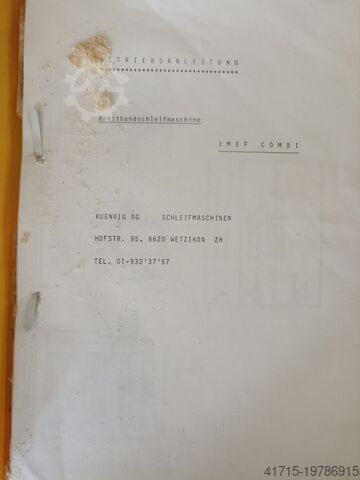 Breitbandschleifmaschine Kündig Titan 1100