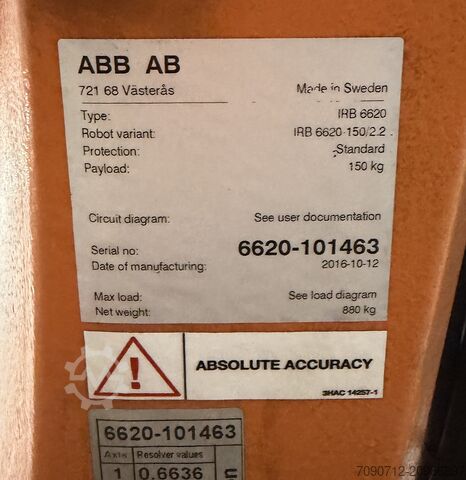 Industrial robot ABB M2004 IRB6620-150/2.2