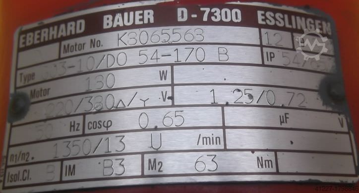 Geared motor 0.18 kW 13 rpm BAUER G03-10/D054-170-B