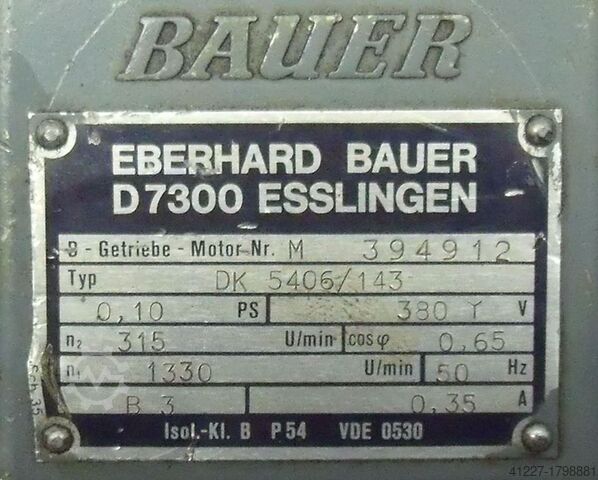 Geared motor 0.073 kW 315 rpm Bauer DK 5406/143