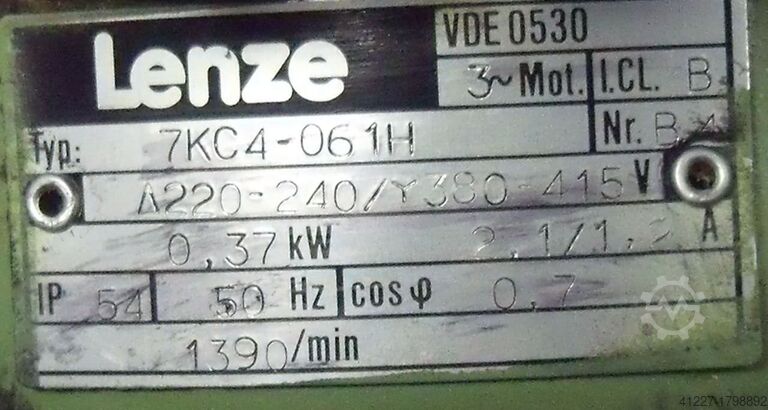 Electric motor 0.37 kW 1390 rpm Lenze 7KC4-061H