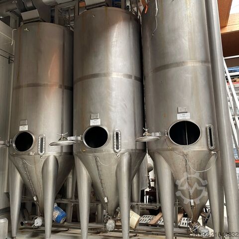 6500 Liter spitzkonische Rührwerksbehälter aus V2A mit 2 Propellerrührwerken  8611