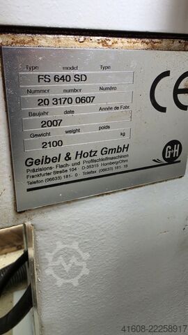 Surface Grinding Machine - Horizontal GEIBEL & HOTZ FS 640 SD