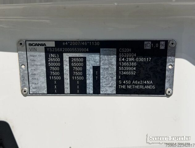 Standard tractor unit SCANIA S450 RETARDER ONLY 754.000 KM PARK AIRCO 2X TANK