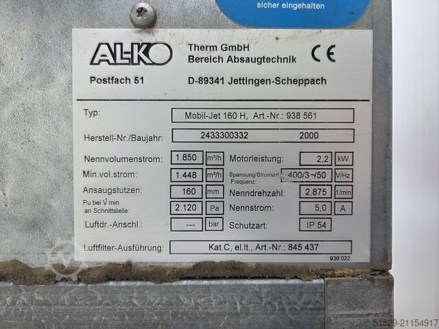 Auszug AL-KO Mobil-Jet 160H